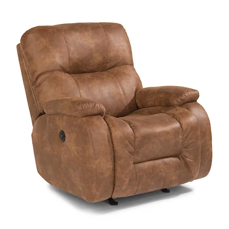 Casual Power Rocking Recliner with Plump Pillow Arms